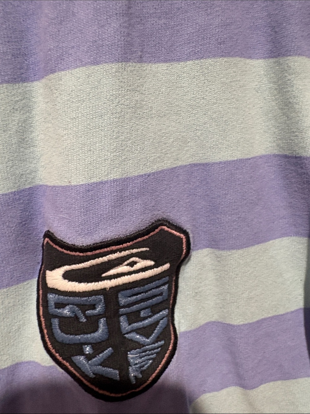 Quiksilver Short Sleeve Striped Tee in Light Blue & Lavender - Picture 2 of 4